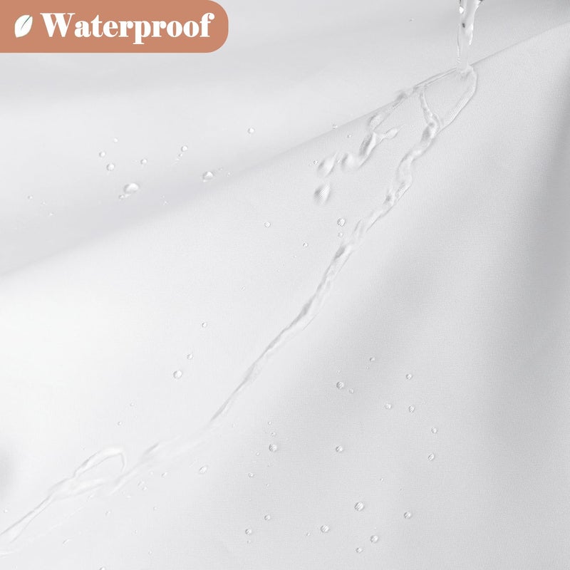 UFRIDAY Long White Shower Curtains 72 x 75 inches, Modern Water Repellent Cloth Polyester Fabric Shower Curtains for Bathroom with See Through Top Window - Image 5